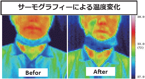 サーモグラフィーによる温度変化